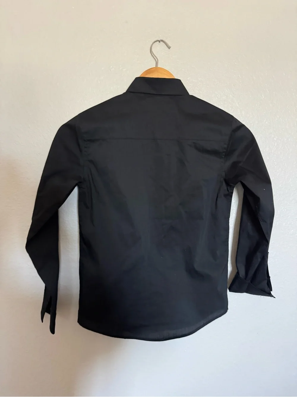 Calvin Klein Black Slim Fit Stretch Long-Sleeve Button-Down Shirt for Boys Sz 10
